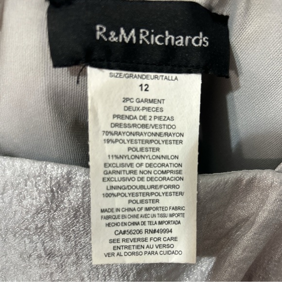 R&M Richards Silver Embellished Tiered Dress | Formal | Mother of the Bride - Picture 4 of 4